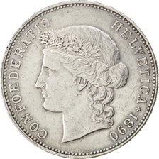 Coin, Switzerland, 5 Francs, 1890, Bern, EF(40-45), Silver, KM:34