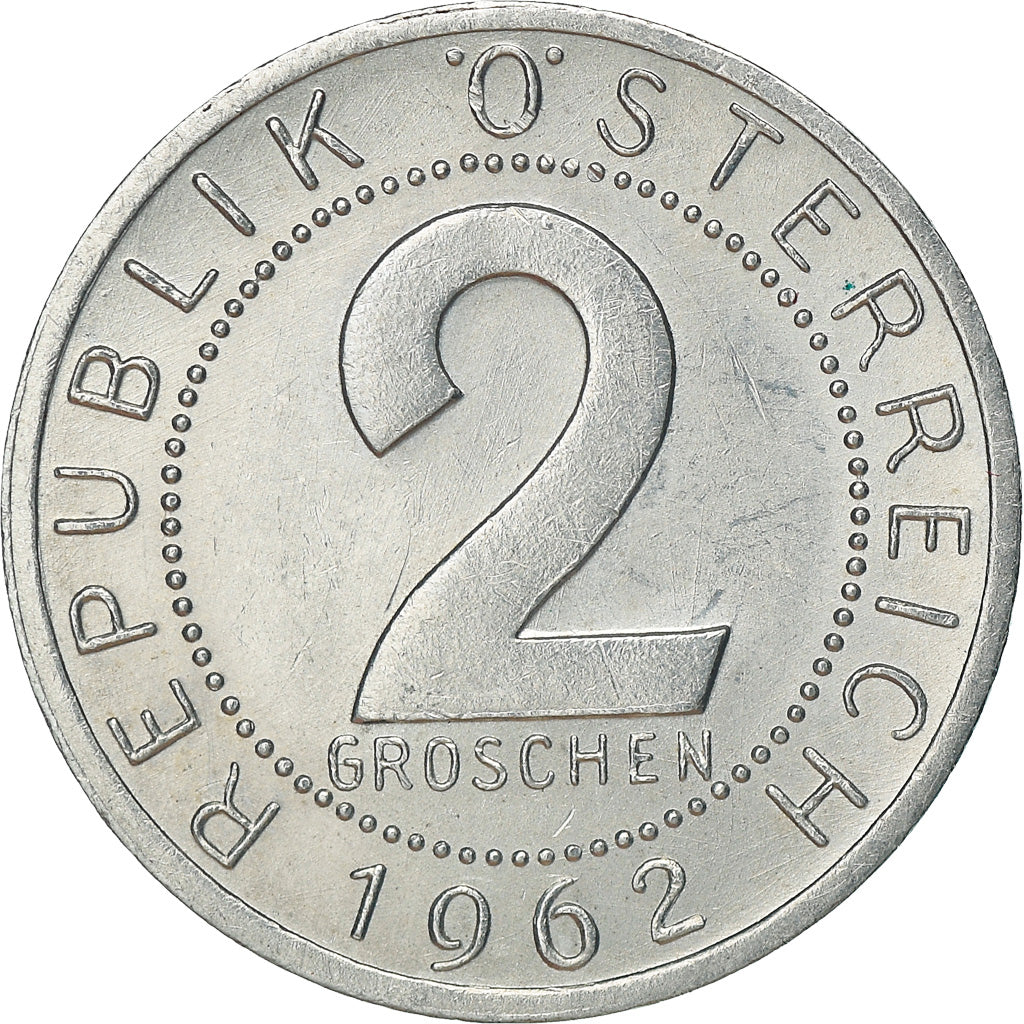 Coin, Austria, 2 Groschen, 1962, AU(50-53), Aluminum, KM:2876