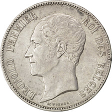 BELGIUM, 5 Francs, 5 Frank, 1851, KM #17, EF(40-45), Silver, 24.83