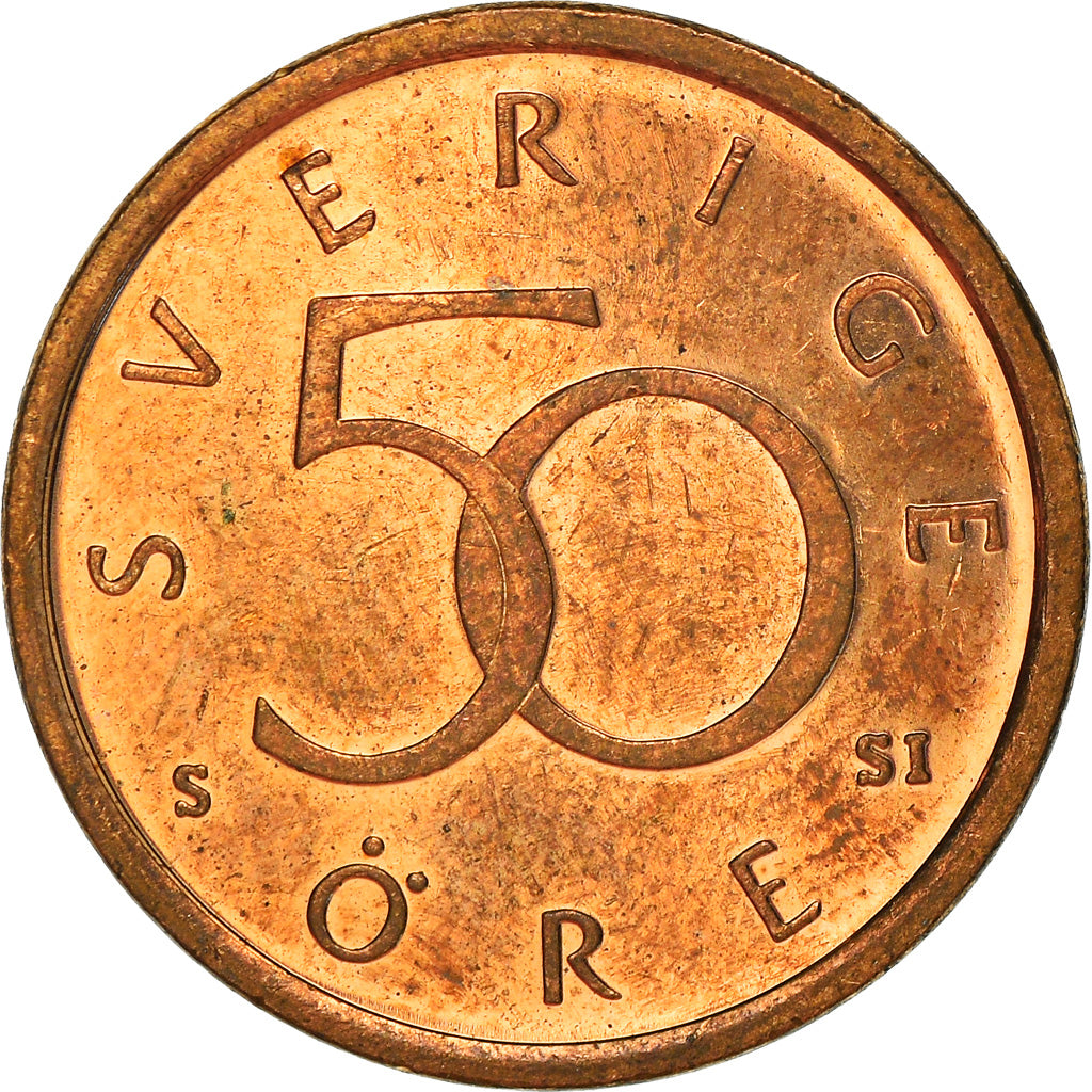 Monnaie, Suède, Carl XVI Gustaf, 50 Öre, 2008, TTB, Bronze, KM:878