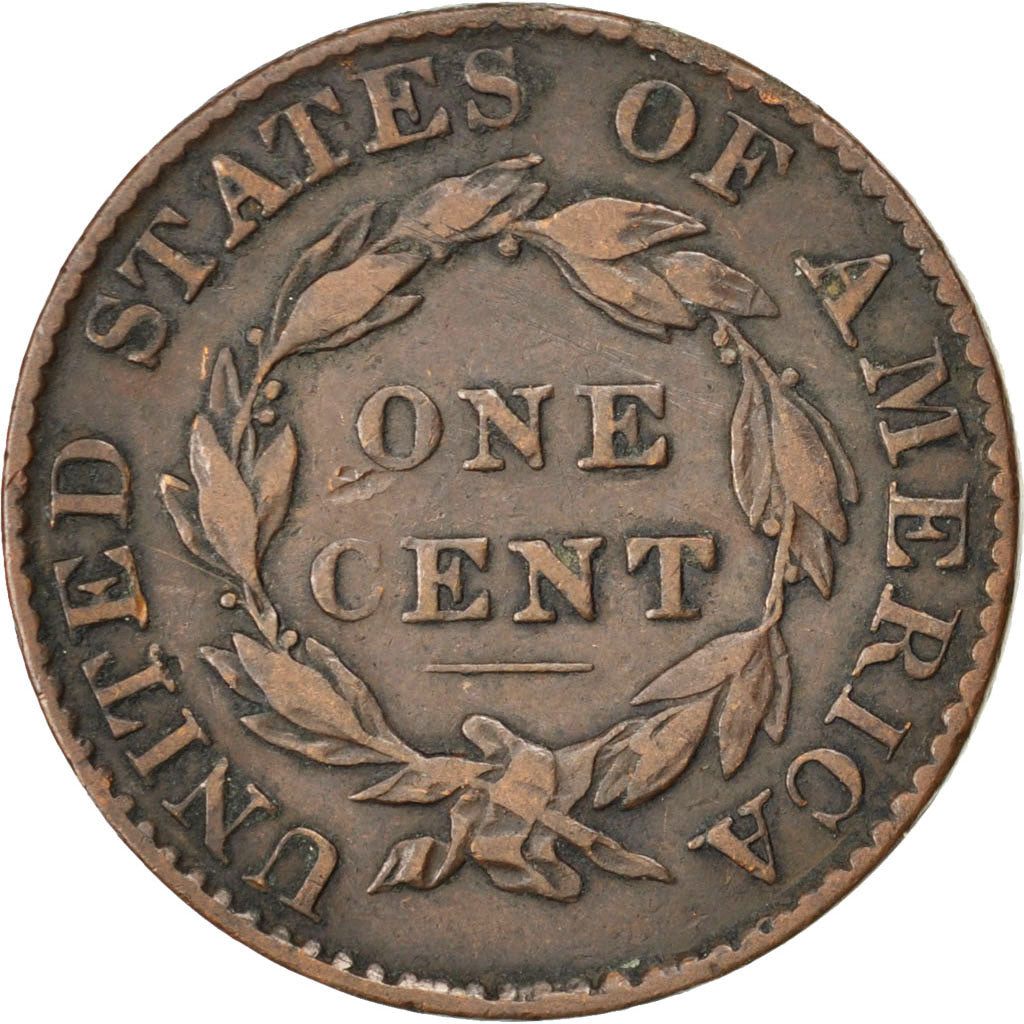 UNITED STATES, Coronet Cent, Cent, 1827, U.S. Mint, KM #45, EF(40-45), Copper,..