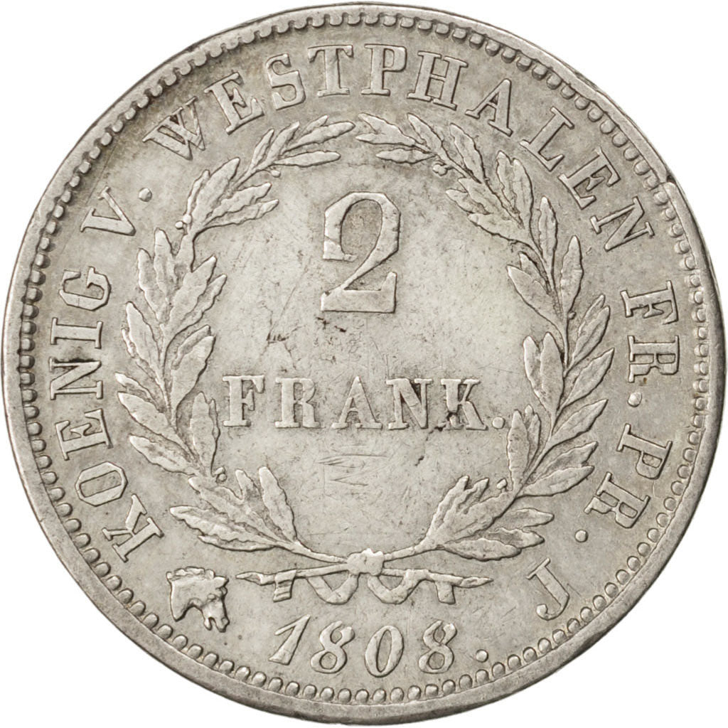 GERMAN STATES, 2 Franken, 1808, KM #100, EF(40-45), Silver, 9.97