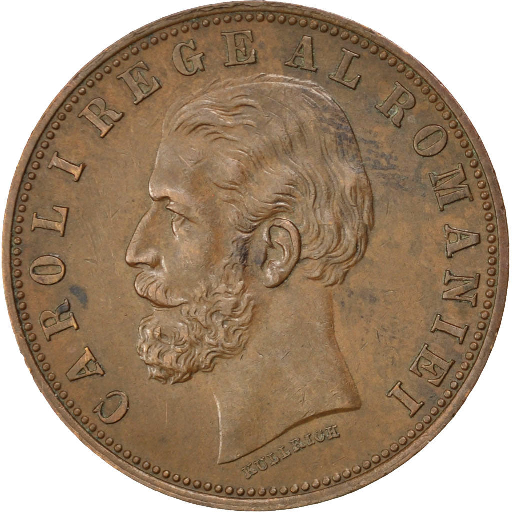 ROMANIA, 5 Bani, 1884, Bucarest, KM #19, EF(40-45), Copper, 4.99