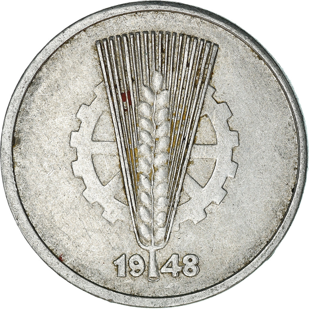 Coin, GERMAN-DEMOCRATIC REPUBLIC, 10 Pfennig, 1948, Berlin, EF(40-45), Aluminum