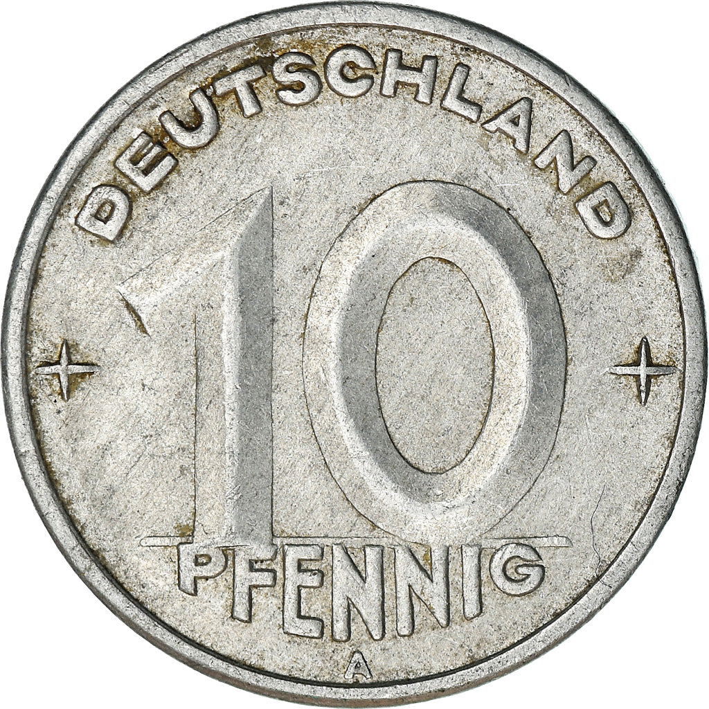 Coin, GERMAN-DEMOCRATIC REPUBLIC, 10 Pfennig, 1948, Berlin, EF(40-45), Aluminum