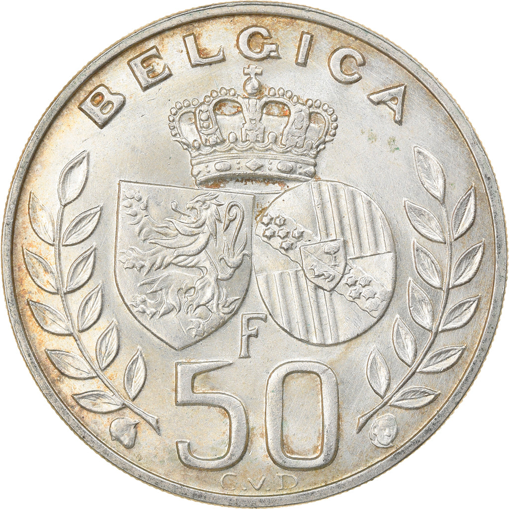 Coin, Belgium, 50 Francs, 50 Frank, 1960, MS(60-62), Silver, KM:152.1