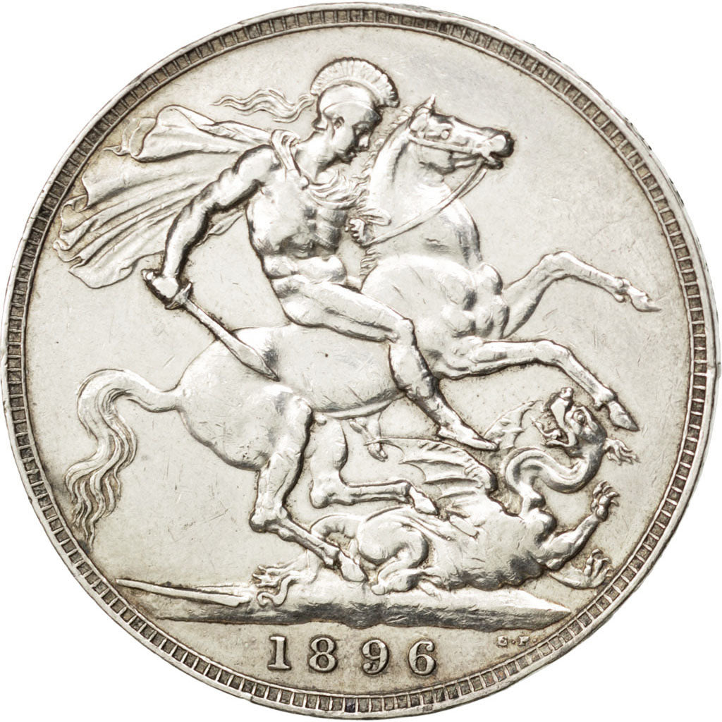 Great Britain, 1 Crown, 1896, KM #783, EF(40-45), Silver, 38.61, 28.30