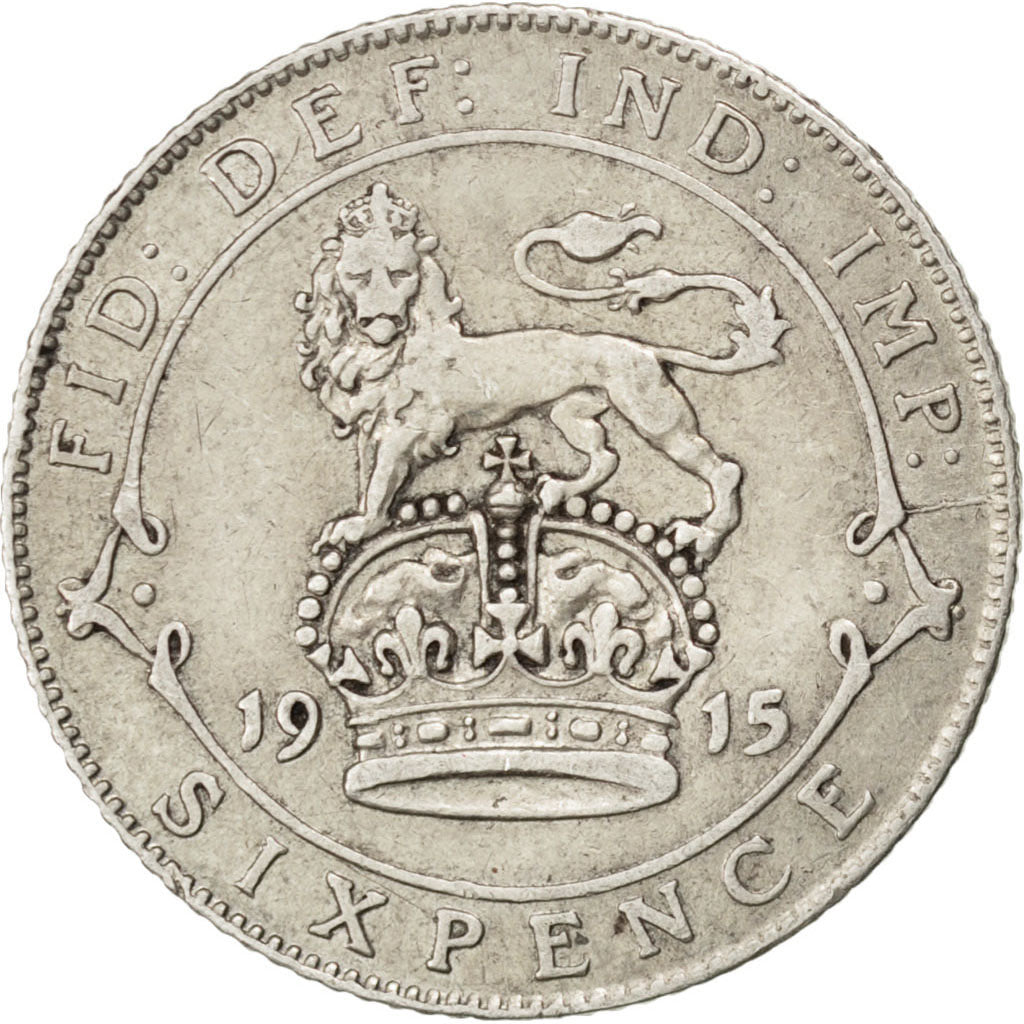 Great Britain, 6 Pence, 1915, KM #815, EF(40-45), Silver, 19.5, 2.79