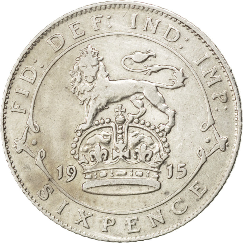 Great Britain, 6 Pence, 1915, KM #815, VF(30-35), Silver, 19.5, 2.79