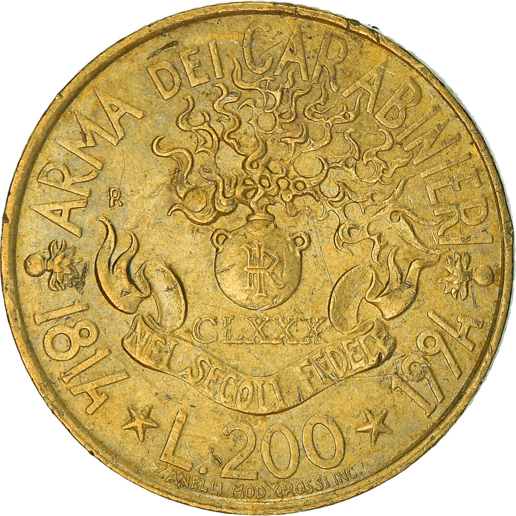 Coin, Italy, 200 Lire, 1994, Rome, EF(40-45), Aluminum-Bronze, KM:164