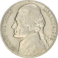 Moeda, Estados Unidos da América, Jefferson Nickel, 5 Cents, 1958, U.S. Mint
