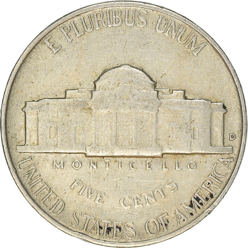 Moeda, Estados Unidos da América, Jefferson Nickel, 5 Cents, 1958, U.S. Mint