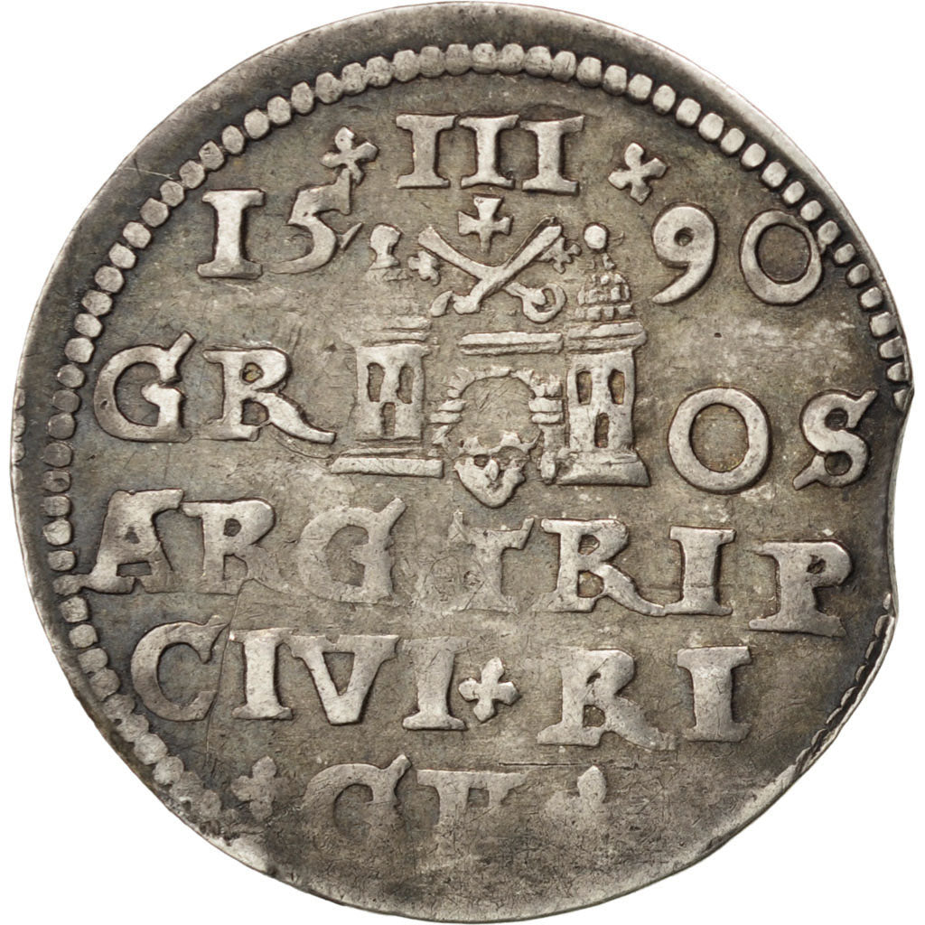 Pologne, Livonie, Sigismond III, 3 Gros 1590