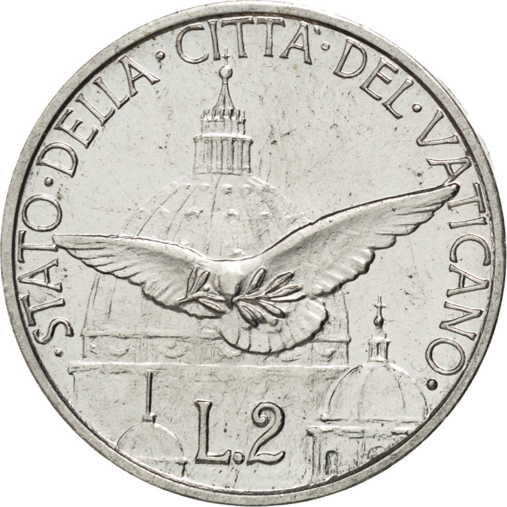 Vatican, Pie XII, 2 Lire 1950, KM 45
