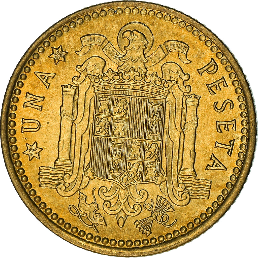 Monnaie, Espagne, Francisco Franco, caudillo, Peseta, 1968, TTB+