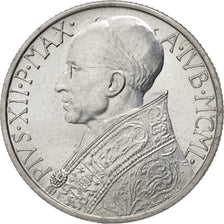 VATICAN CITY, 5 Lire, 1950, KM #46, AU(55-58), Aluminum, 26.5, 2.50