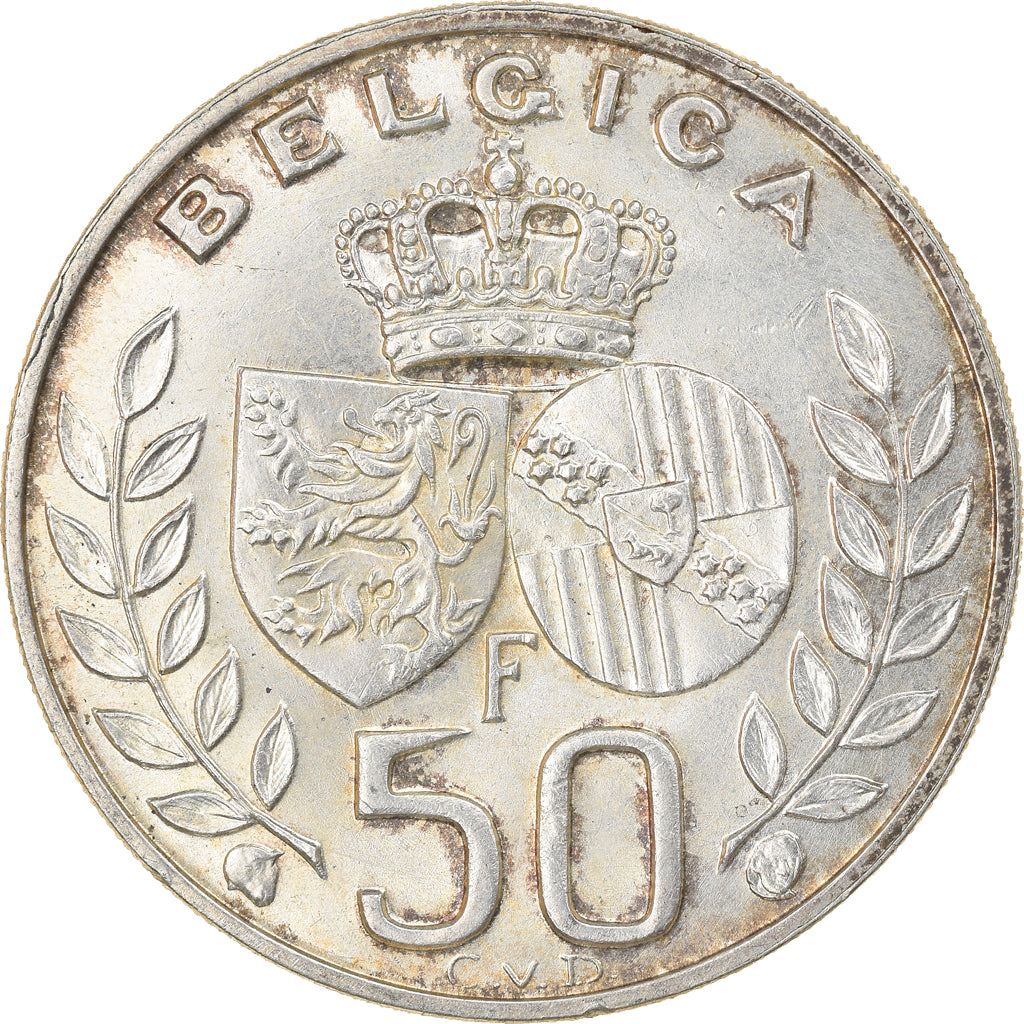 Coin, Belgium, 50 Francs, 50 Frank, 1960, Brussels, AU(55-58), Silver, KM:152.1