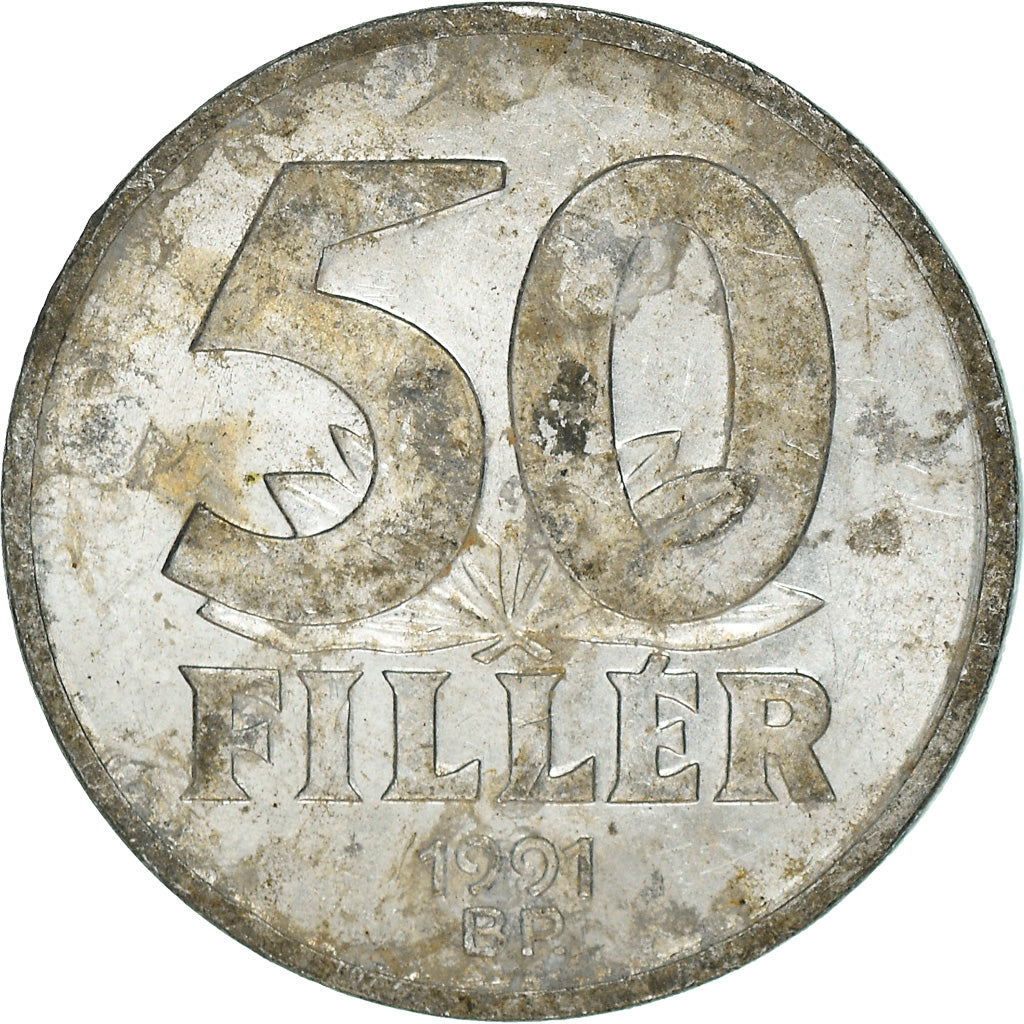 Münze, Ungarn, 50 Fillér, 1991, Budapest, SS, Aluminium, KM:677