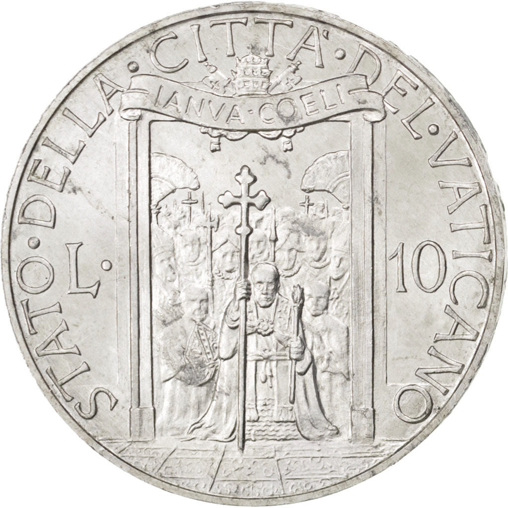 Vatican, Pie XII, 10 Lire 1950, KM 47