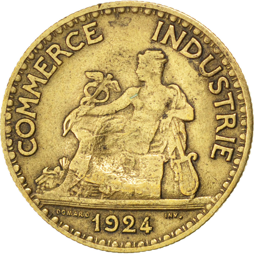 FRANCE, Chambre de commerce, 50 Centimes, 1924, KM #884, VF(30-35),...