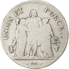 Francia, Union et Force, 5 Francs, 1800, Perpignan, MB, Argento, KM:639.8, Ga...
