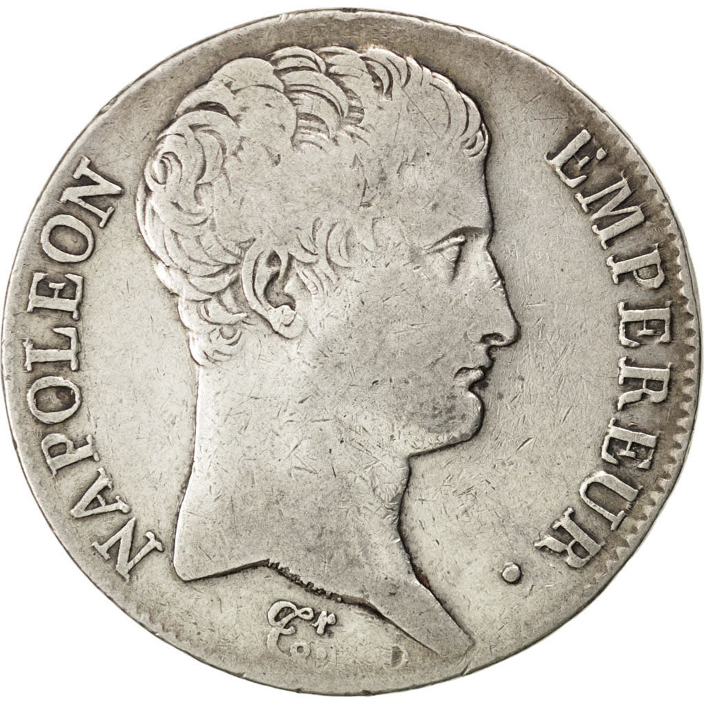 FRANCE, Napoléon I, 5 Francs, 1807, Bayonne, KM #673.8, VF(30-35), Silver, G...