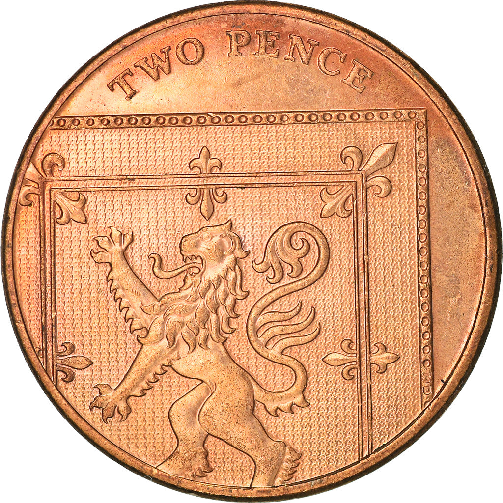 Coin, Great Britain, Elizabeth II, 2 Pence, 2013, AU(50-53), Copper Plated