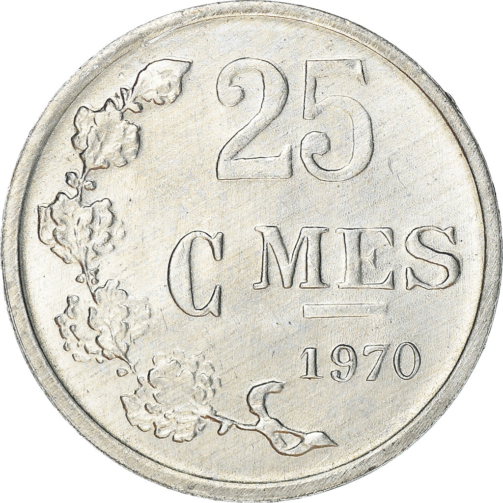 Munten, Luxemburg, Jean, 25 Centimes, 1970, ZF+, Aluminium, KM:45a.1