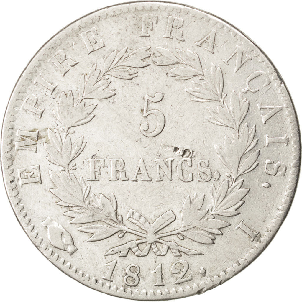 FRANCE, Napoléon I, 5 Francs, 1812, Limoges, KM #694.7, VF(30-35), Silver, G...
