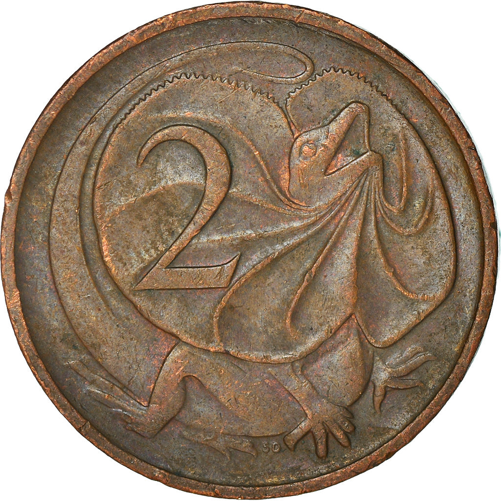 Moneta, Australia, Elizabeth II, 2 Cents, 1974, EF(40-45), Bronze, KM:63