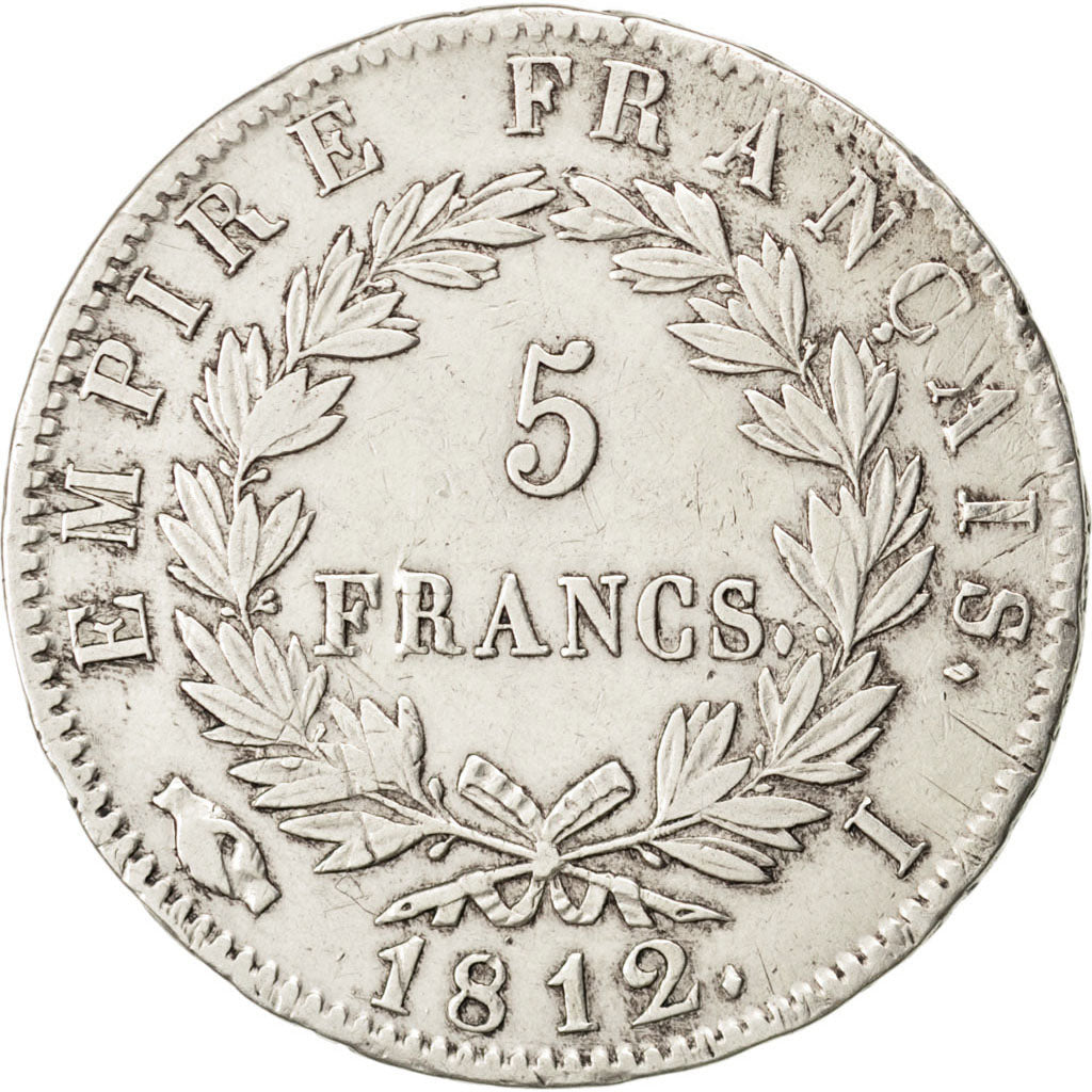 FRANCE, Napoléon I, 5 Francs, 1812, Limoges, KM #694.7, EF(40-45), Silver, G...