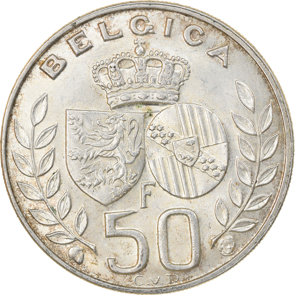 Coin, Belgium, 50 Francs, 50 Frank, 1960, Brussels, AU(55-58), Silver, KM:152.1