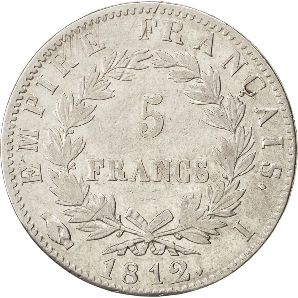 FRANCE, Napoléon I, 5 Francs, 1812, Limoges, KM #694.7, EF(40-45), Silver, G...