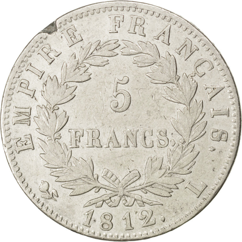 FRANCE, Napoléon I, 5 Francs, 1812, Bayonne, KM #694.9, VF(30-35), Silver, G...