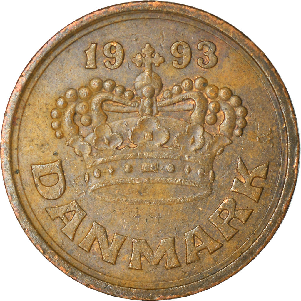 Monnaie, Danemark, Margrethe II, 25 Öre, 1993, Copenhagen, TTB, Bronze
