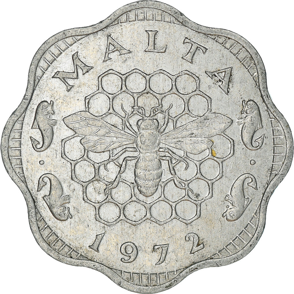 Coin, Malta, 3 Mils, 1972, British Royal Mint, EF(40-45), Aluminum, KM:6