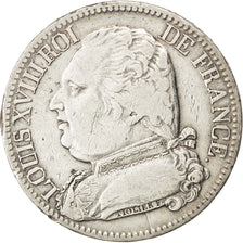 FRANCE, Louis XVIII, 5 Francs, 1814, Paris, KM #702.1, VF(30-35), Silver,...