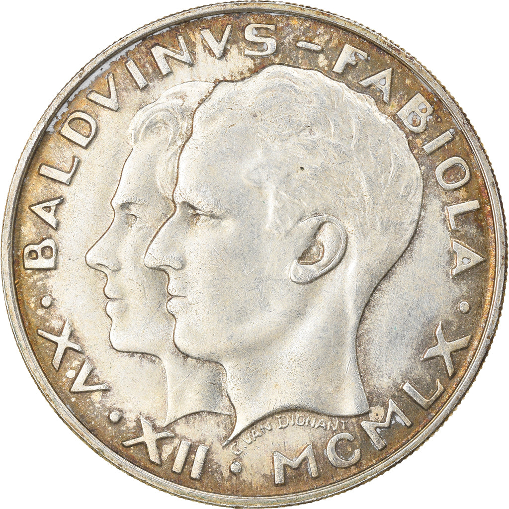 Coin, Belgium, 50 Francs, 50 Frank, 1960, Brussels, AU(55-58), Silver, KM:152.1