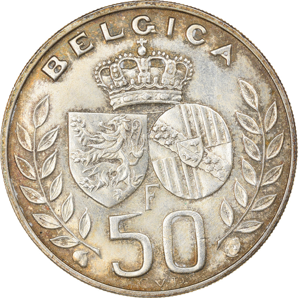 Coin, Belgium, 50 Francs, 50 Frank, 1960, Brussels, AU(55-58), Silver, KM:152.1