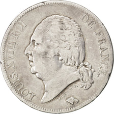 FRANCE, Louis XVIII, 5 Francs, 1816, Paris, KM #711.1, VF(30-35), Silver,...