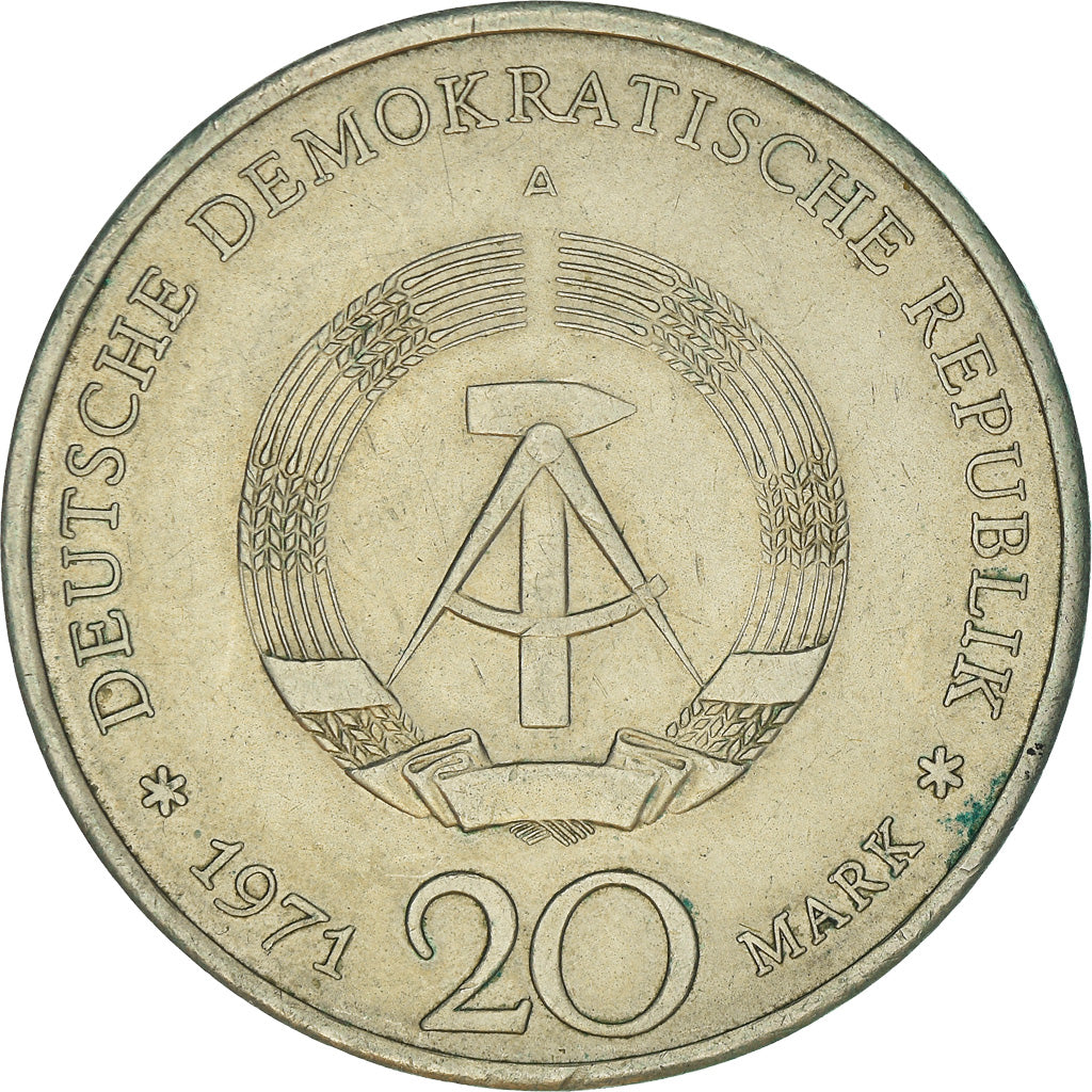 Coin, GERMAN-DEMOCRATIC REPUBLIC, 20 Mark, 1971, Berlin, EF(40-45)