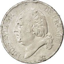 FRANCE, Louis XVIII, 5 Francs, 1817, Rouen, KM #711.2, VF(20-25), Silver,...