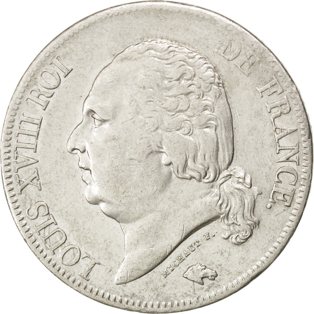Monnaie, France, Louis XVIII, Louis XVIII, 5 Francs, 1824, Rouen, TTB, Argent