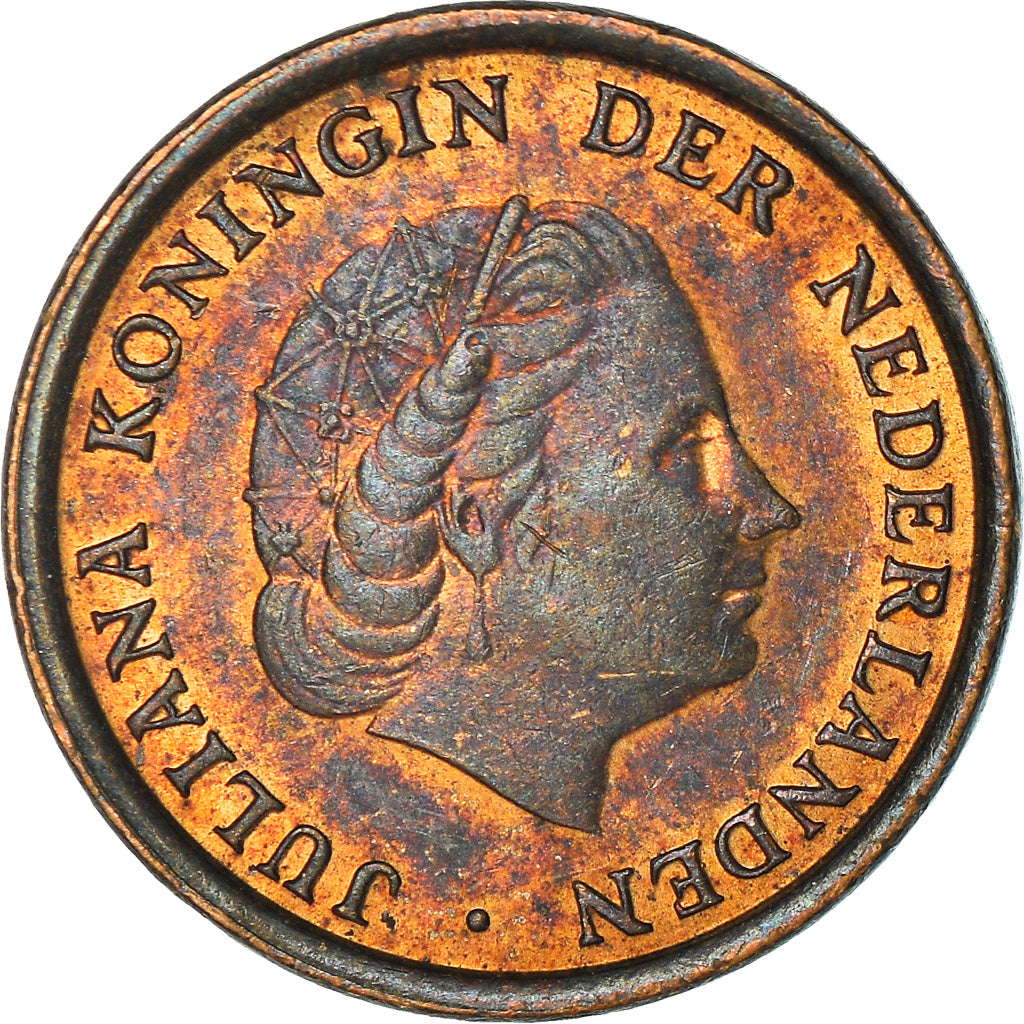 Coin, Netherlands, Juliana, Cent, 1977, EF(40-45), Bronze, KM:180