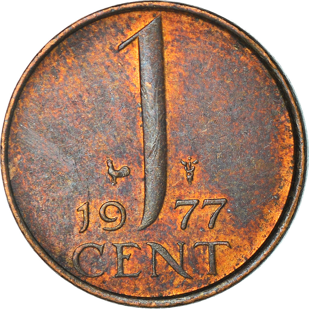 Coin, Netherlands, Juliana, Cent, 1977, EF(40-45), Bronze, KM:180