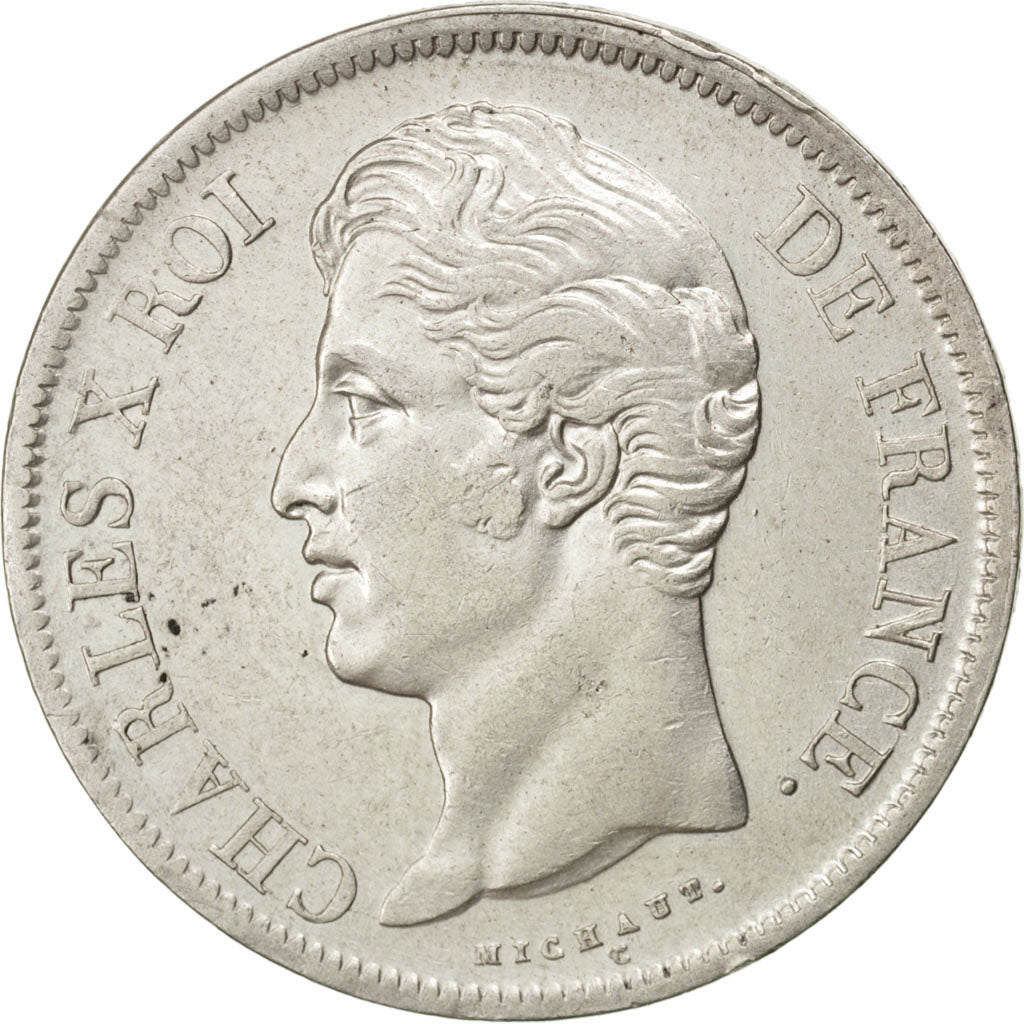 FRANCE, Charles X, 5 Francs, 1829, Rouen, KM #728.2, EF(40-45), Silver, Gadoury.