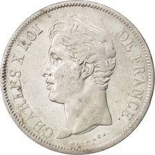 Francia, Charles X, 5 Francs, 1828, Paris, MB+, Argento, KM:728.1, Gadoury:644