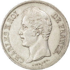 Moneta, Francja, Charles X, 5 Francs, 1830, Paris, EF(40-45), Srebro, KM:727
