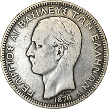 Coin, Greece, George I, 5 Drachmai, 1876, Paris, VF(30-35), Silver, KM:46