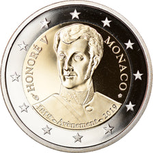 Monaco, 2 Euro, HONORE V, 2019, BE, FDC, Bi-Metallic, Gadoury:MC 212, KM:New